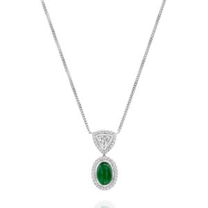 Gemstone Pendants: Jade & Diamonds Pendant PEM CAP